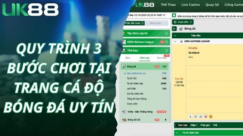 Quy trình 3 bước chơi tại trang cá độ bóng đá uy tín